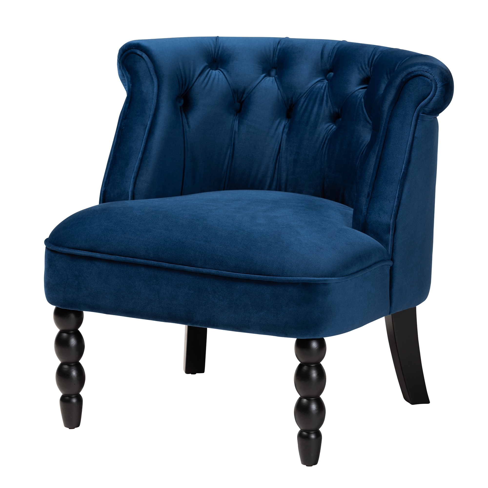 Navy blue store velvet accent chair